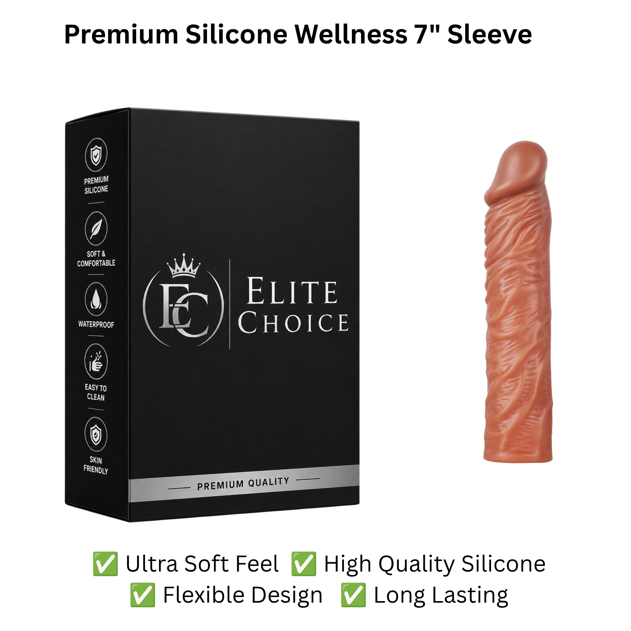 Silicone Single hole  Sleeve – 8 Inch (2 Size Options)